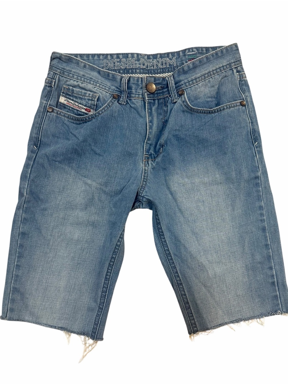 Vintage Y2K Diesel Denim Cutoff Bermuda Shorts Light Wash Size 30